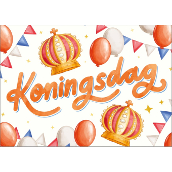 12491 Koningsdag met vlaggetjes