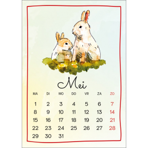 12596-05 Kalenderkaart Konijn - mei 2023