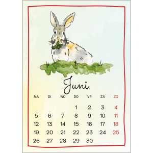 12596-06 Kalenderkaart Konijn - juni 2023