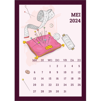 12788 Mei 2024 - Naaiwerk kalenderkaart