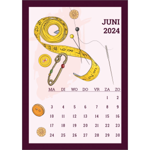 12789 Juni 2024 - Naaiwerk kalenderkaart