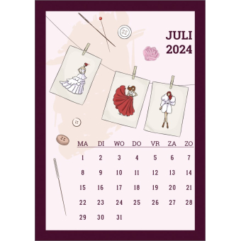 12790 Juli 2024 - Naaiwerk kalenderkaart