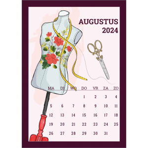 12791 Augustus 2024 - Naaiwerk kalenderkaart