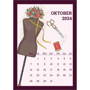 12793 Oktober 2024 - Naaiwerk kalenderkaart