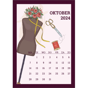 12793 Oktober 2024 - Naaiwerk kalenderkaart