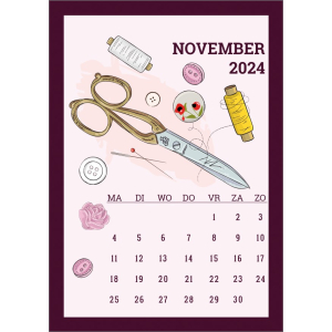 12794 November 2024 - Naaiwerk kalenderkaart