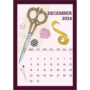 12795 December 2024 - Naaiwerk kalenderkaart