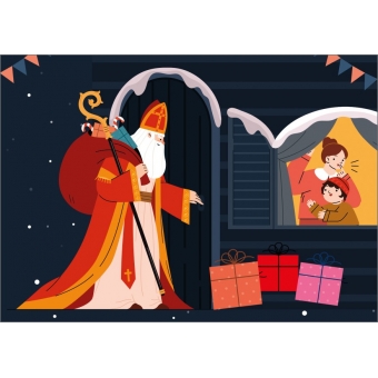 12605 Sinterklaas klopt aan de deur