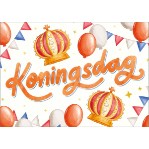 12491 Koningsdag met vlaggetjes