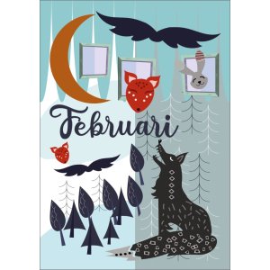 12772 Februari Maandkaarten Bos en dieren