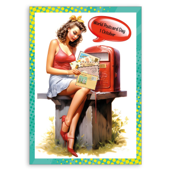 12866 World Postcard Day Pin-up girl