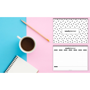 11575 Weekplanner - zwart-wit - minimalistisch